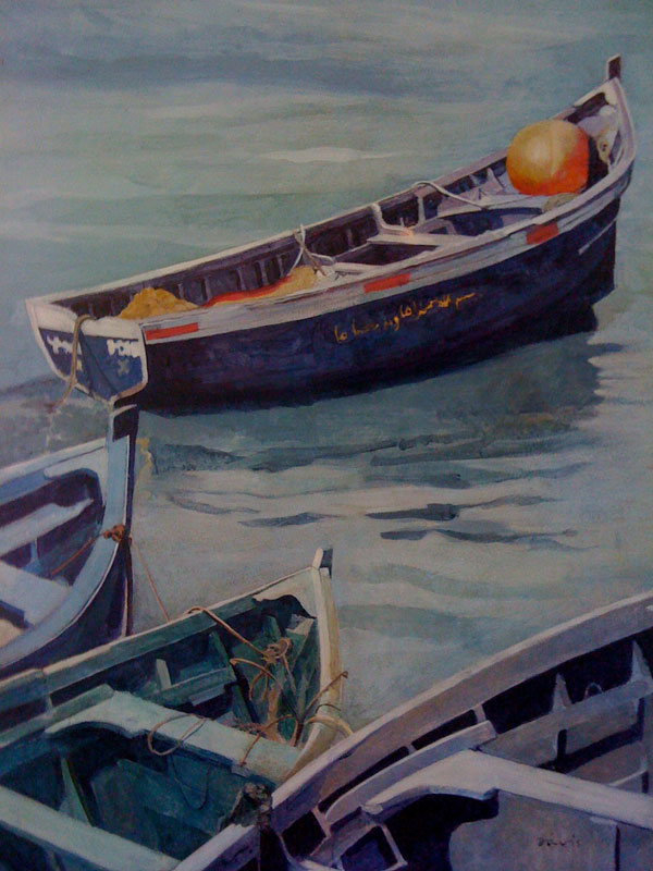 Moroccan Fishing Boats - Painting Archive | Graham Davis Paitnings